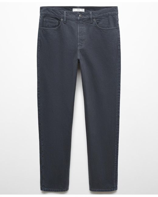 Mango Blue Ben Cotton Tappered-fit Jeans for men