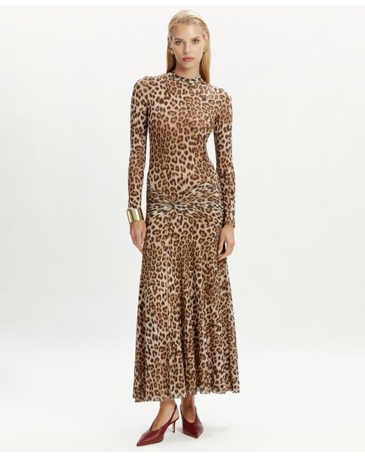 Bardot Natural Long Sleeves Printed Shift Dress