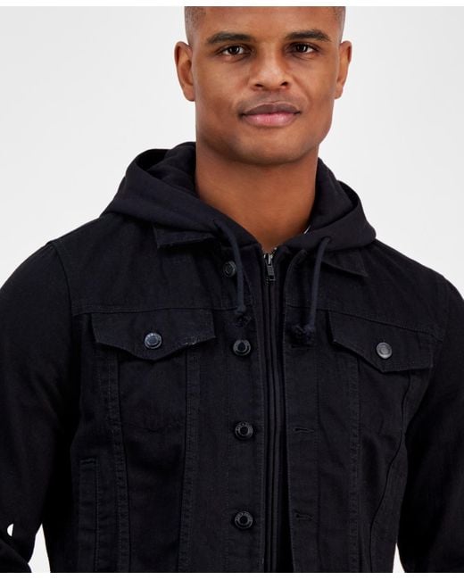 Sun & Stone Black Sun + Stone Dillon Trucker Jacket for men
