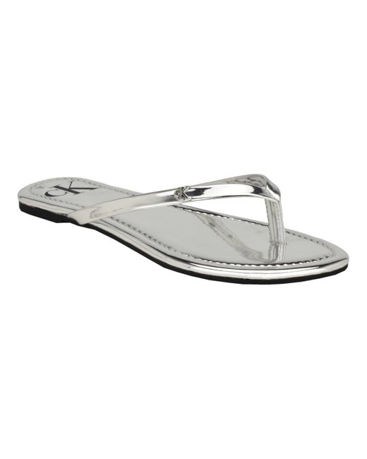 Calvin Klein White Crude Casual Slide-on Flat Sandals