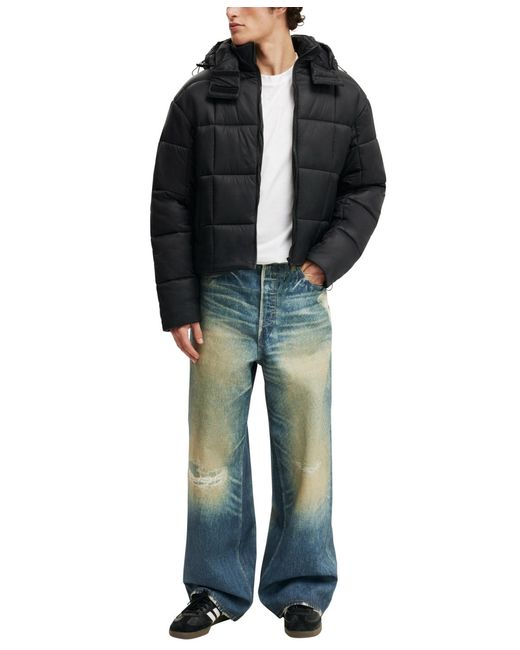 Cotton On Black Puffer Jacket for men
