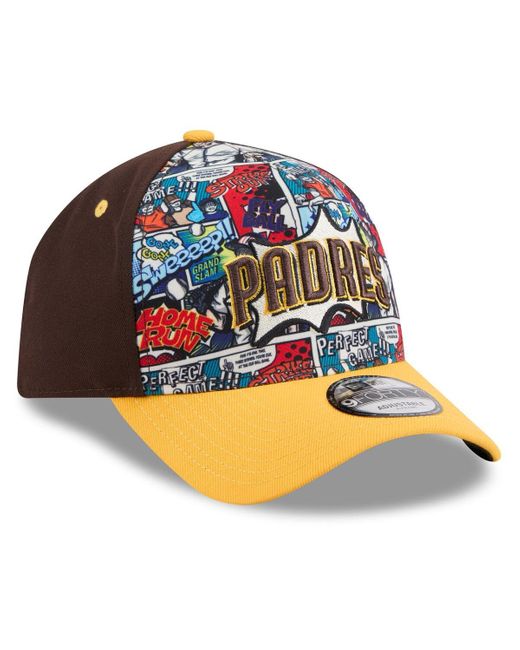 KTZ Multicolor Brown/gold San Diego Padres 2025 Mlb Diamond Hero Edition A-frame 9forty Adjustable Hat for men