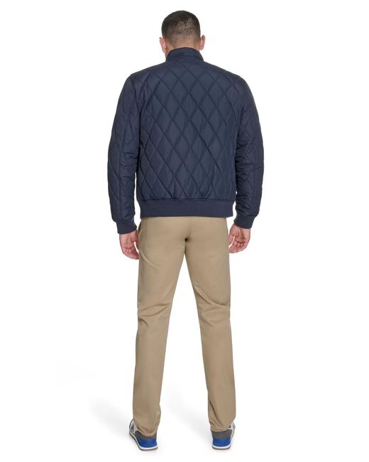 Dockers Blue Quilted Bomber Jacket for men