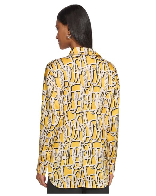 Karl Lagerfeld Yellow Abstract-print Oversized Shirt