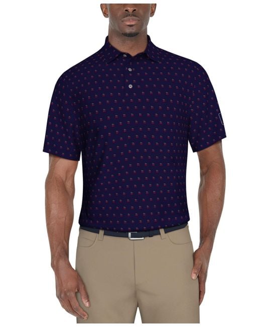 PGA TOUR Tree Graphic Polo Shirt in Blue for Men Lyst