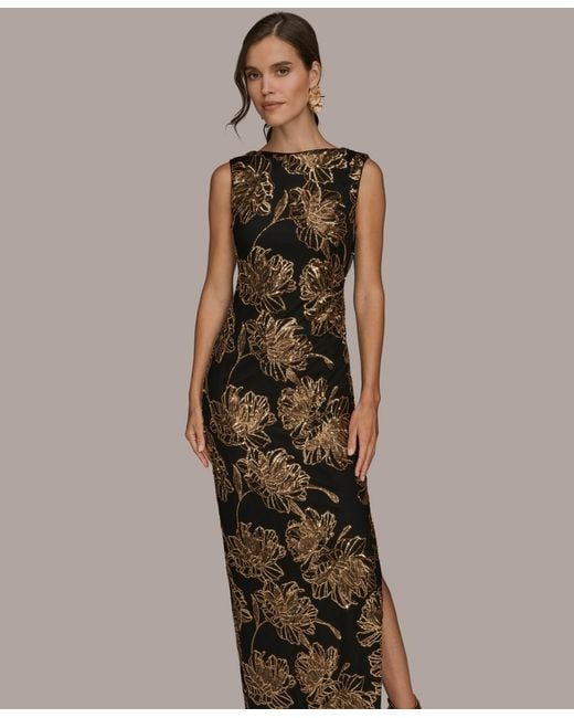 Donna Karan Embellished Crewneck Maxi Dress in Green | Lyst
