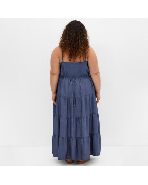 City Chic Blue Island Tier Maxi Dress