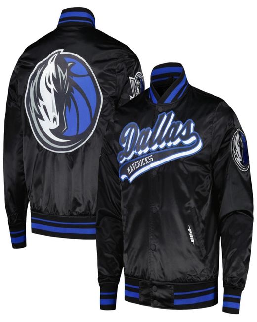 Pro Standard Black Dallas Mavericks Script Tail Full-snap Satin Varsity Jacket for men