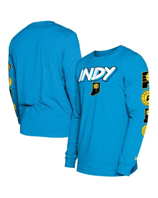 KTZ Blue Indiana Pacers 2023/24 City Edition Long Sleeve T-shirt for men