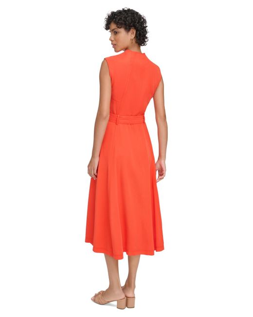 Calvin Klein Red Button-front A-line Dress