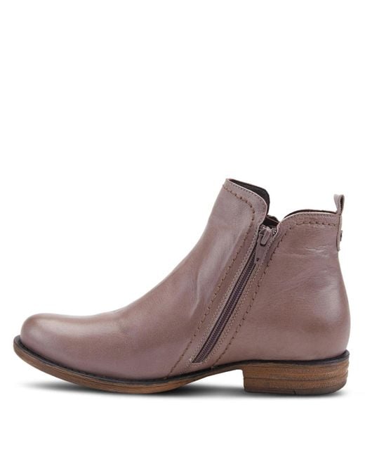 Spring Step Brown Oziel Leather Bootie