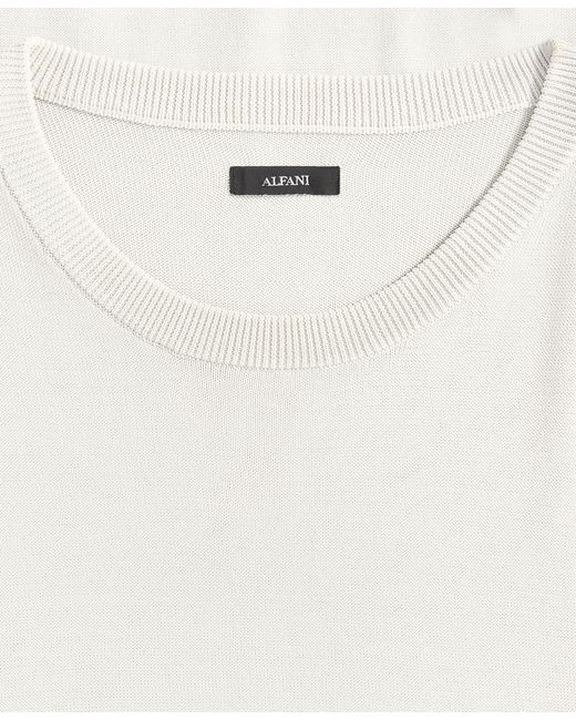 Alfani White Short-sleeve Seamless Sweater T-shirt for men