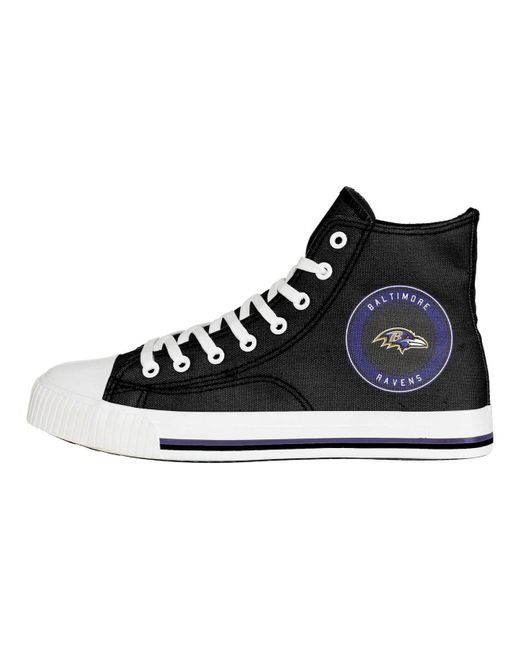 FOCO Baltimore Ravens High Top Canvas Sneakers in Black for Men | Lyst
