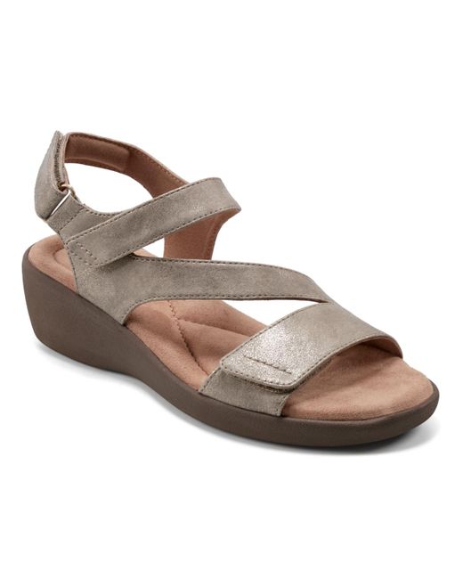 Easy Spirit Brown Kimberly Open Toe Strappy Casual Sandals