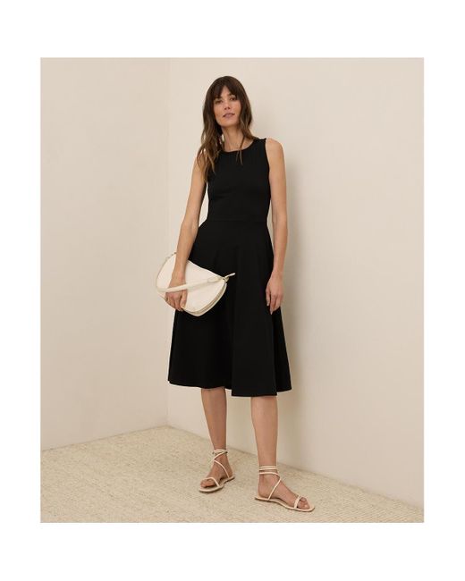 Pact Women's Black Organic Cotton Fit & Flare Keyhole Back Dress