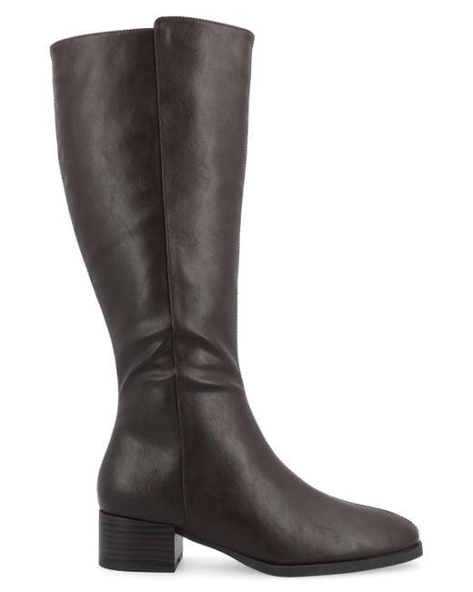 Journee Collection Black Devri Square Toe Boots