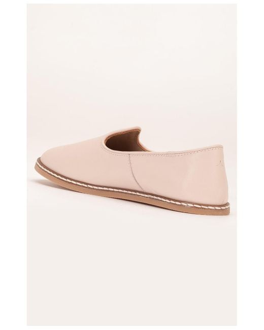 Epilogue Shoes Pink Dalya Leather Slip On Flats ()