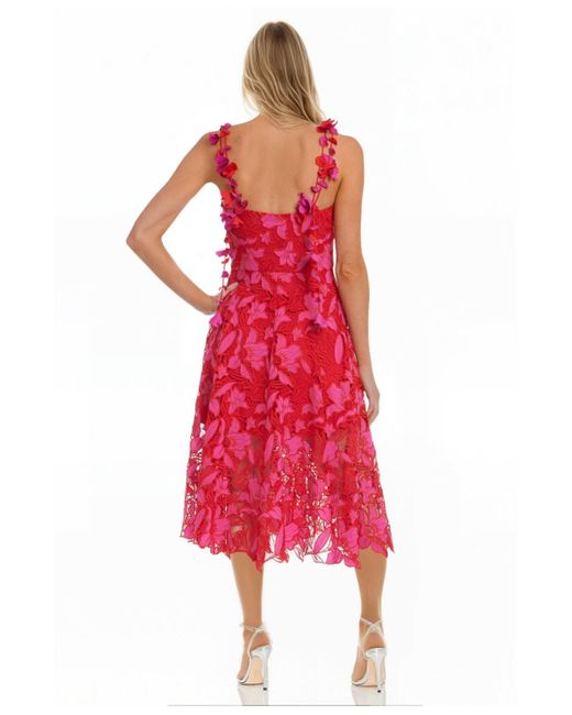 ONE33 SOCIAL Red The Athena Floral Sleeveless Dress