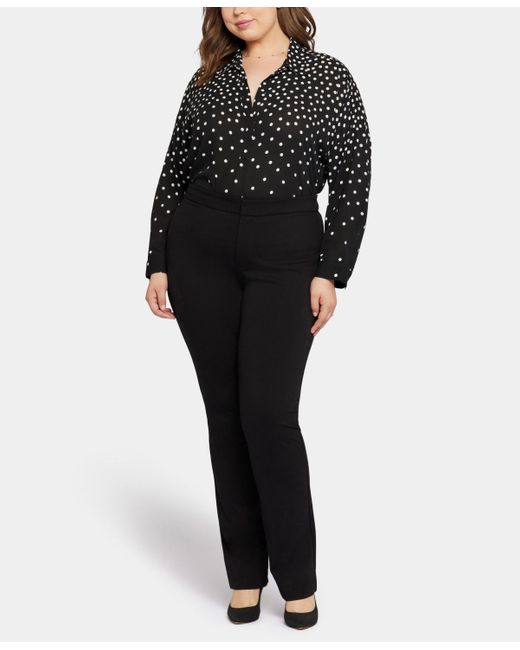 NYDJ Black Plus Size Slim Trouser Pant