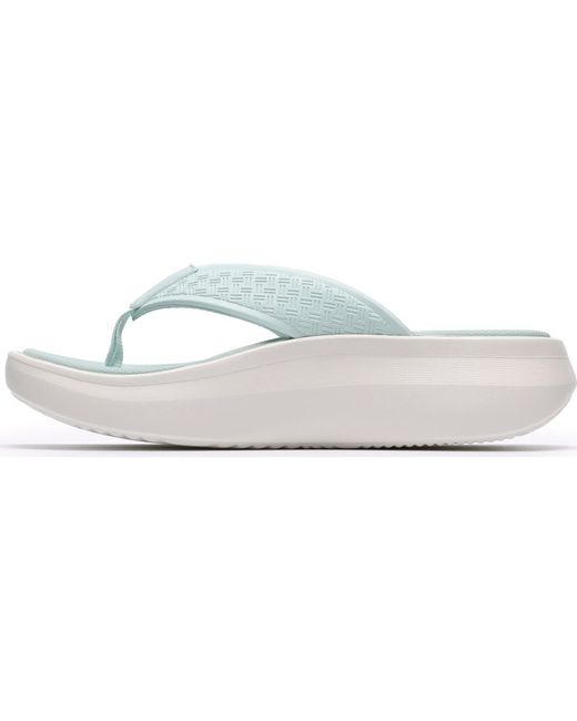 Clarks White Solevana Post Round Toe Sandals