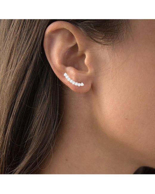Macy's Yellow Cubic Zirconia Pave Curved Ear Climbers