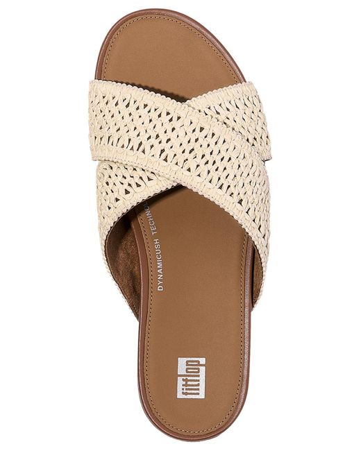 Fitflop Brown Gracie Woven Cross Slide Sandals
