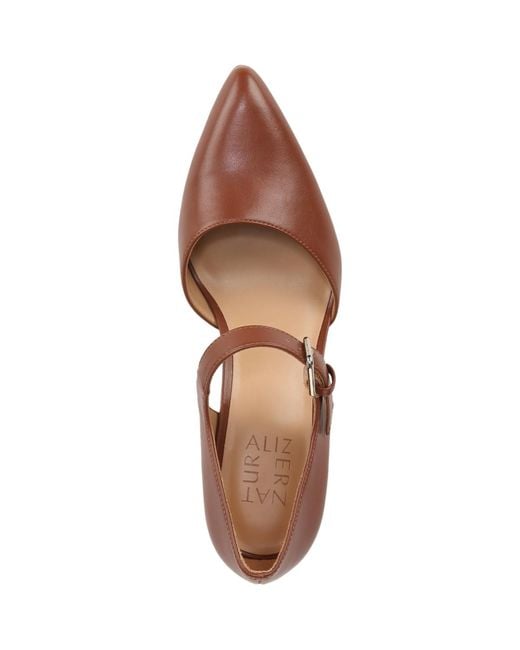 Naturalizer Brown Pixie Mary Jane Pointed Toe Block Heel Pumps