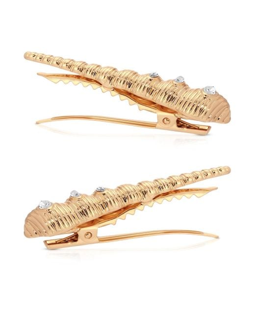 Ettika White Capri Shell Barrette Set
