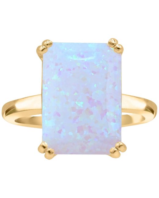 Macy's Blue Lab-grown Emerald-cut Statement Ring
