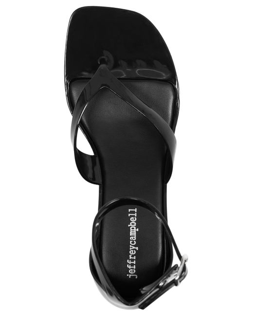 Jeffrey Campbell Black Gummy Kitten-heel Jelly Thong Sandals