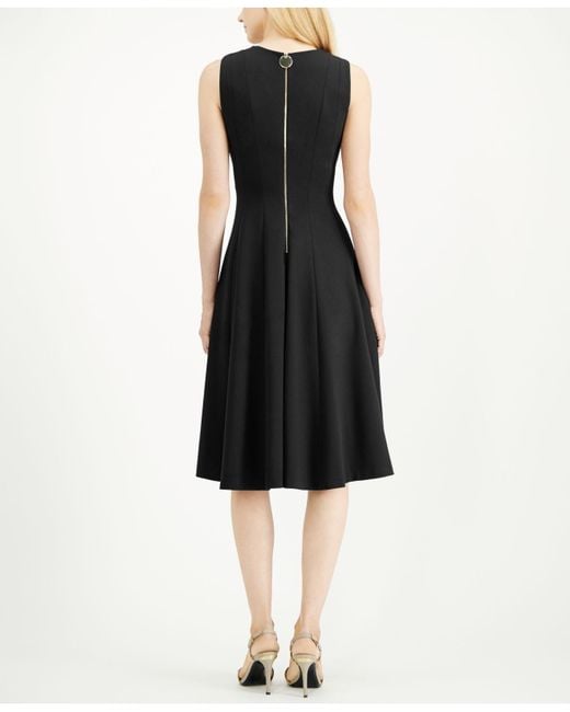 calvin klein black dress with gold zipper in back
