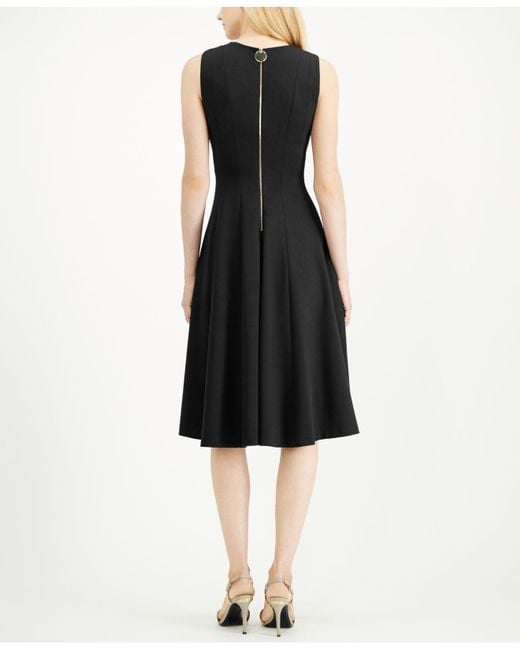 calvin klein scuba midi fit & flare dress