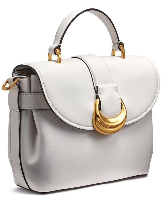 Donna Karan Gray Valley Stream Buckle Top Handle Satchel Bag
