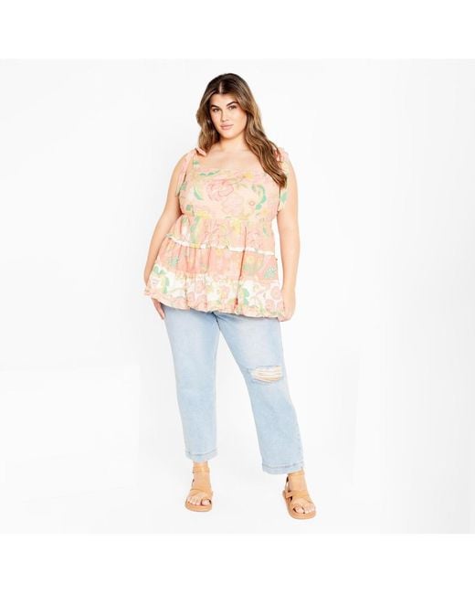 City Chic White Plus Size Cleo Top