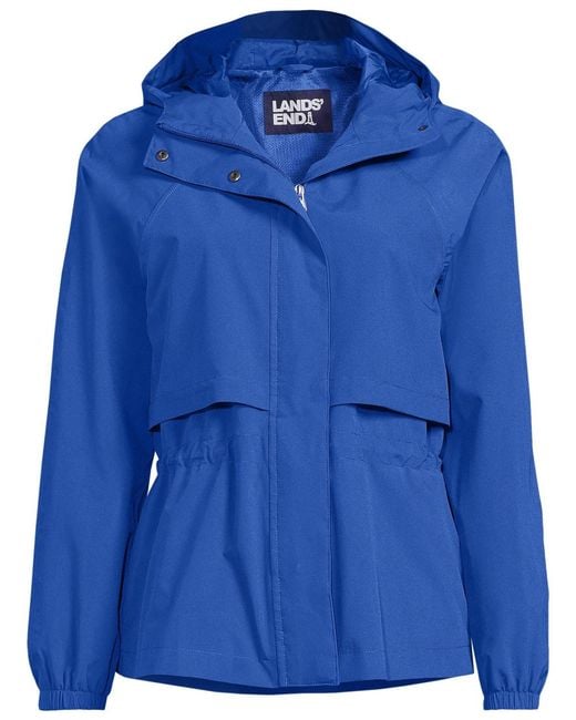 Lands' End Blue Squall Packable Rain Jacket