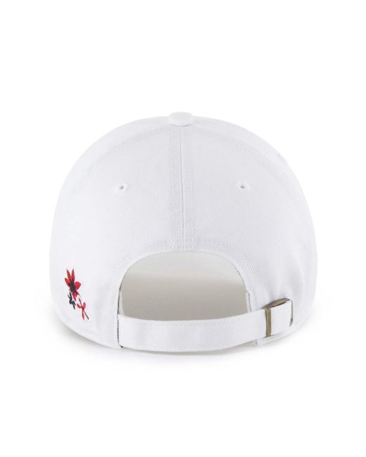 '47 White Boston Red Sox Flower Power Clean Up Adjustable Hat