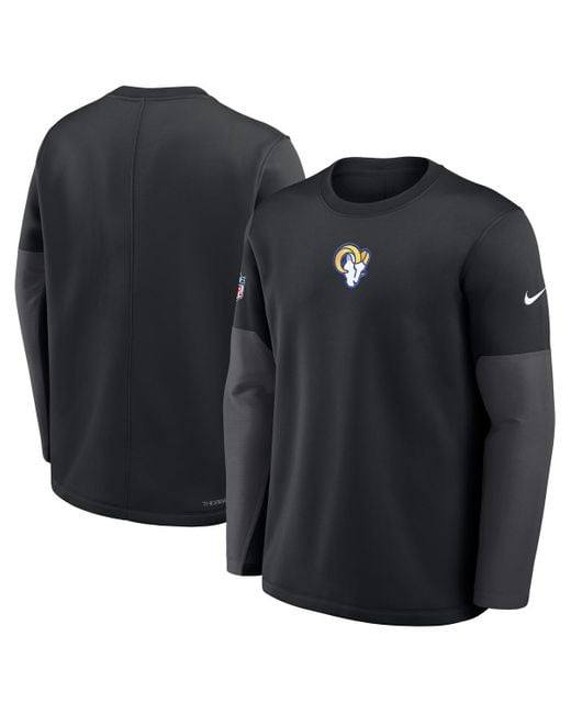 Nike Black Los Angeles Rams Sideline Scripted To Win Performance Long Sleeve T-shirt for men