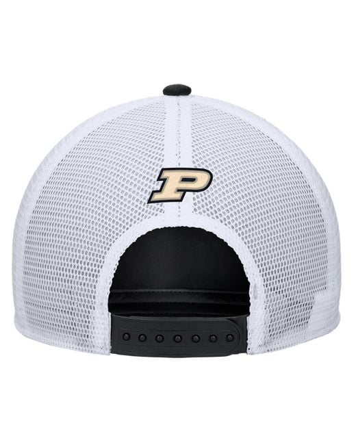 Nike Black Purdue Boilermakers 2025 On-field Rise Trucker Performance Adjustable Hat for men