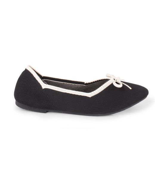 Tahari Black Tortuga Knit Slip-on Flats