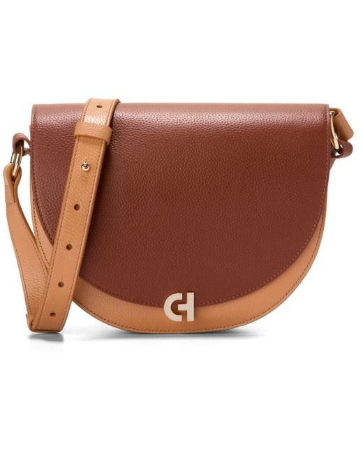 だいきち‼️　　　　新品♥COLE HAAN ブラウン ショルダーバッグ Cole Haan Evie Medium Saddle Bag in Brown | Lyst