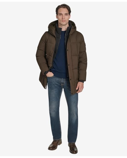 Marc New York Brown Millstream Tech Down Parka Jacket for men
