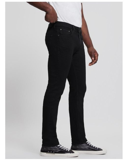 Guess Black Eco Davis Wash Slim Straight Jeans for men