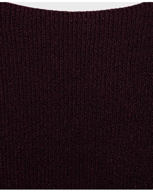 Mango Red Fine Ribbed Knit Top