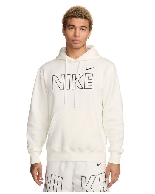 Nike White Sportswear Club Fleece Pullover Hoodie for men