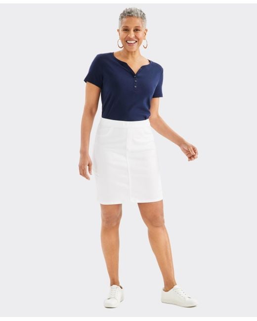 Style & Co. Blue Denim Stretch Pull-on Skirt