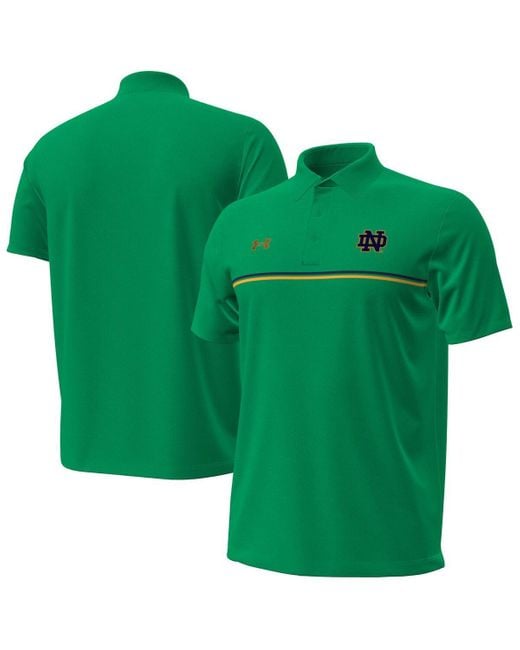 Under Armour Green Notre Dame Fighting Irish Performance Drive Chest Stripe Polo Shirt for men