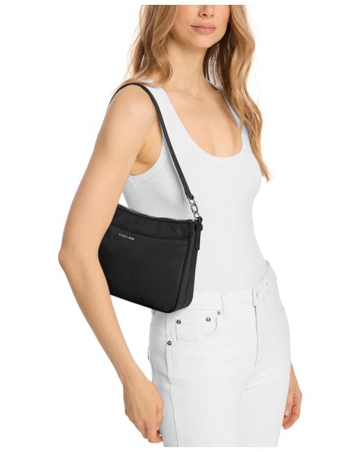 Michael Kors Black Michael Jet Set Small Top Zip Nylon Pouchette Crossbody