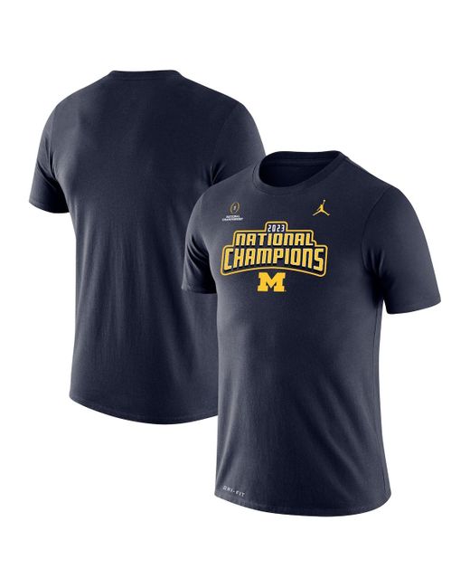 Nike Blue Brand Michigan Wolverines College Football Playoff 2023 National Champions Legend Performance T-shirt for men