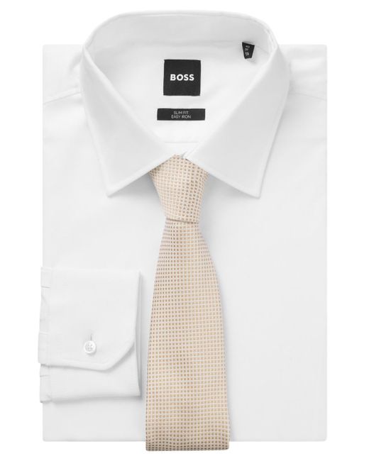 Boss White Boss By Jacquard-pattern Silk Tie for men