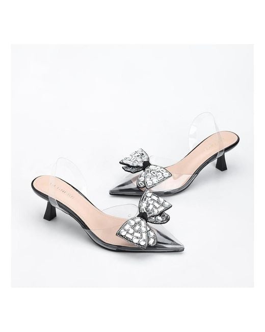 BERNESS White Maxi88 Clear Upper Kitten Heels
